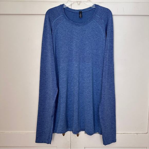 Lululemon Long Sleeve Blue Workout Top In Blue Medium - Picture 1 of 5